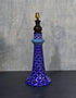 Jaipur Blue Pottery Handmade Lamp 12 Without Shade in Blue & White Geometrical Design With Yellow Dots (Without Lampshade)